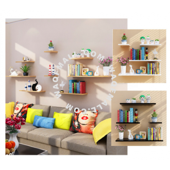 【Ready Stock Msia】4 Pcs Set Floating Wall Shelves Rack Living Room Shelf Rack / Shelve Rak Dinding