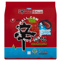Nongshim Farmer's Heart Shin Ramyun Noodle Soup Shrimp Flavor 5 Packs x 120g (600g)