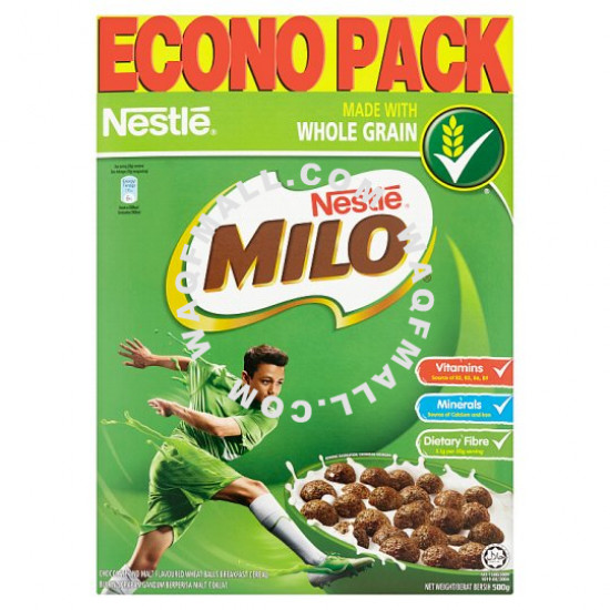 Nestlé Milo Chocolate And Malt Flavoured Wheat Balls Breakfast Cereal 500g