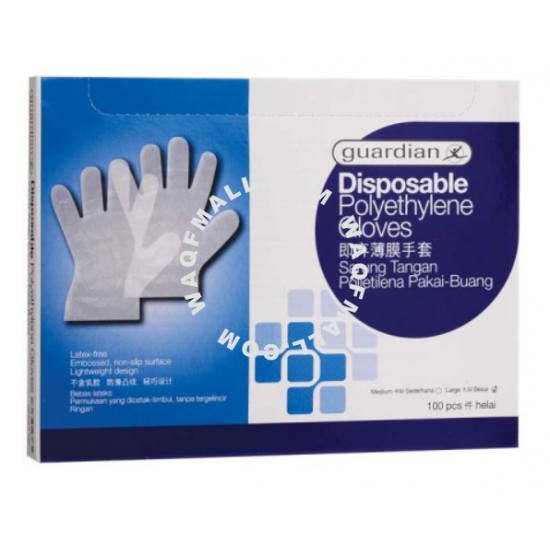 Guardian Disposable Polyethylene Gloves Large 100s