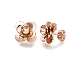 CELOVIS - Amrita Camellia Flower Earrings in Rose gold