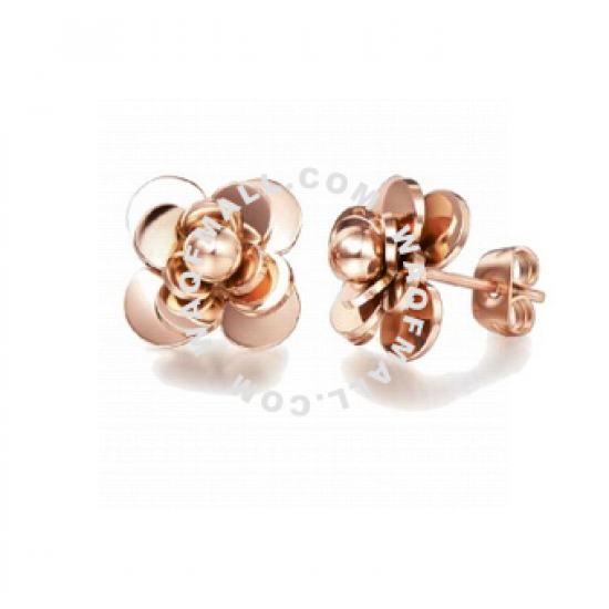 CELOVIS - Amrita Camellia Flower Earrings in Rose gold