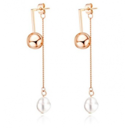 CELOVIS - Madeleine Ball Drop with Pearl Dangle Earrings in Rose Gold
