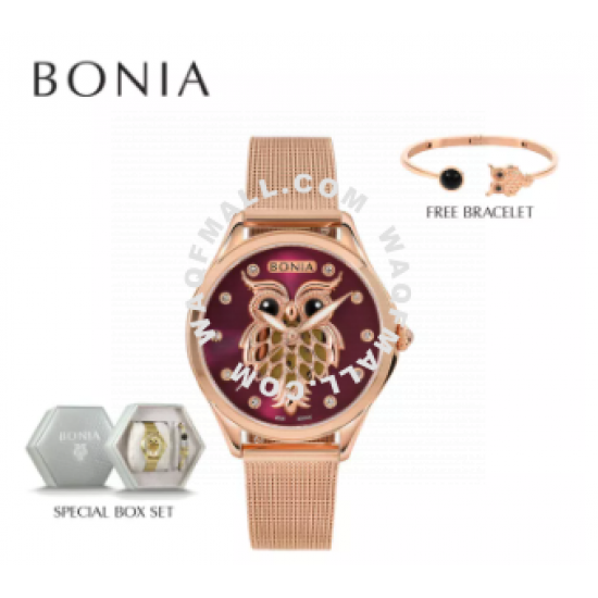 Bonia Elegance Women Watch & Jewellery Set BNB10641-2569 (Free Gift)