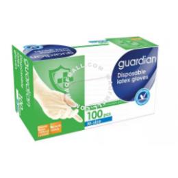 Guardian Latex Gloves Powdered Free M-Size 100's