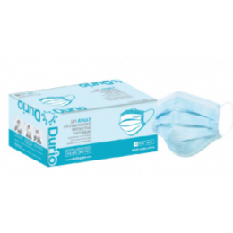 Durio 3 Ply Disposable Protective (Adult-Ear Loop/Blue) Face Mask 50s