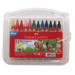 FABER-CASTELL Wax Crayons Clamshell of 12 122425