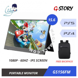 【 PROMO 】G-STORY PS4 / PC / PS5 / XBOX IPS 15.6 1080p HDMI Ultra-Thin Portable Monitor GS156FM