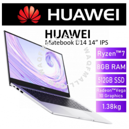 [Ready Stock] Huawei Matebook D14 R7 Radeon RX Vega 10 14'' 1920x1080 FHD Laptop 1.3kg