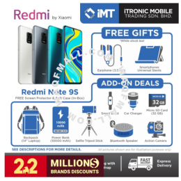 Xiaomi Redmi Note 9S [4GB RAM/64GB ROM] & [6GB RAM/128GB ROM] Grey/Blue/White - Original Import Set