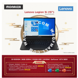 Lenovo Laptop Legion 5 15IMH05-82AU00D0MJ (Intel i5-10300H Processor/GTX1650 4GB G6)