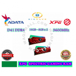 ADATA 3600 16GB D41 DDR4 XPG SPECTRIX RGB GAMING RAM (8GB*2) (RED)