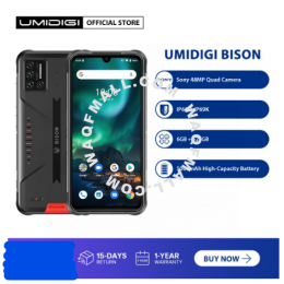 UMIDIGI Bison IP68/IP69K Waterproof Rugged Smartphone 48MP Matrix Quad Camera FHD Display (6GB x 128GB x 6.3")