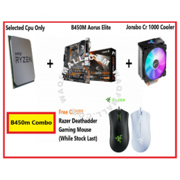 AMD Ryzen 5 5600x(R5 5600x)CPU(Free Razer Gaming Mouse) + GIGABYTE B550M/B450M AORUS ELITE MOTHERBOARD Combo Package