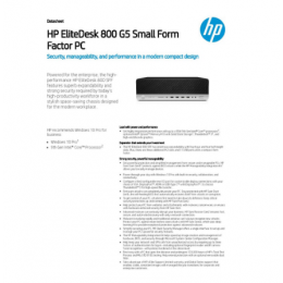 HP ELITEDESK 800 G5 SMALL FORM FACTOR DESKTOP PC (7XJ52PA )(I5-9500, 8GB, 1TB, INTEL, W10P)